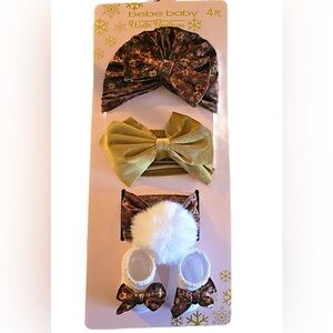 Bebe Baby Winter Headband and Booties Set